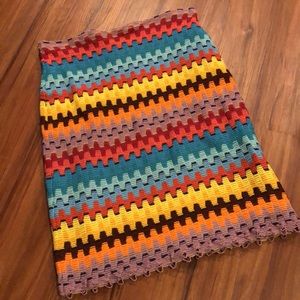 Multicolored Zipper Pattern Skirt